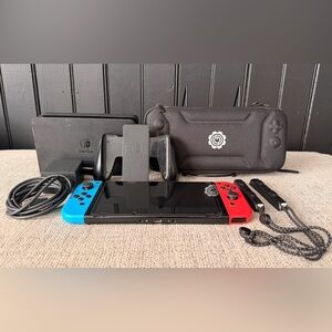 Nintendo Switch Vibrant Gaming Console with Blue and Red Controllers